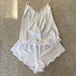 Victoria’s Secret white pearl lace PJ sets